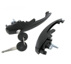 Black door handle kit with 1 key VW Käfer 8.67-1985 111837205H041